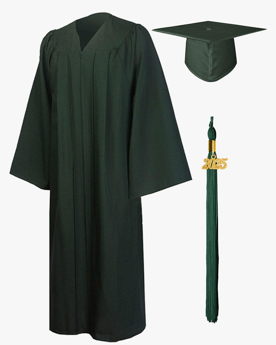 Premium Matte Graduation Cap, Gown & Tassel Package - 12 Colors Available - Graduation Gown and Cap