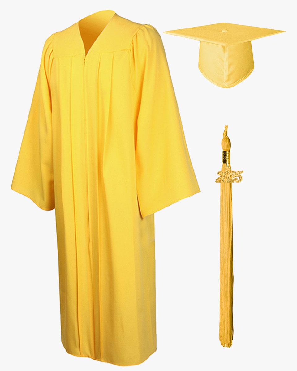Premium Matte Graduation Cap, Gown & Tassel Package - 12 Colors Available - Graduation Gown and Cap