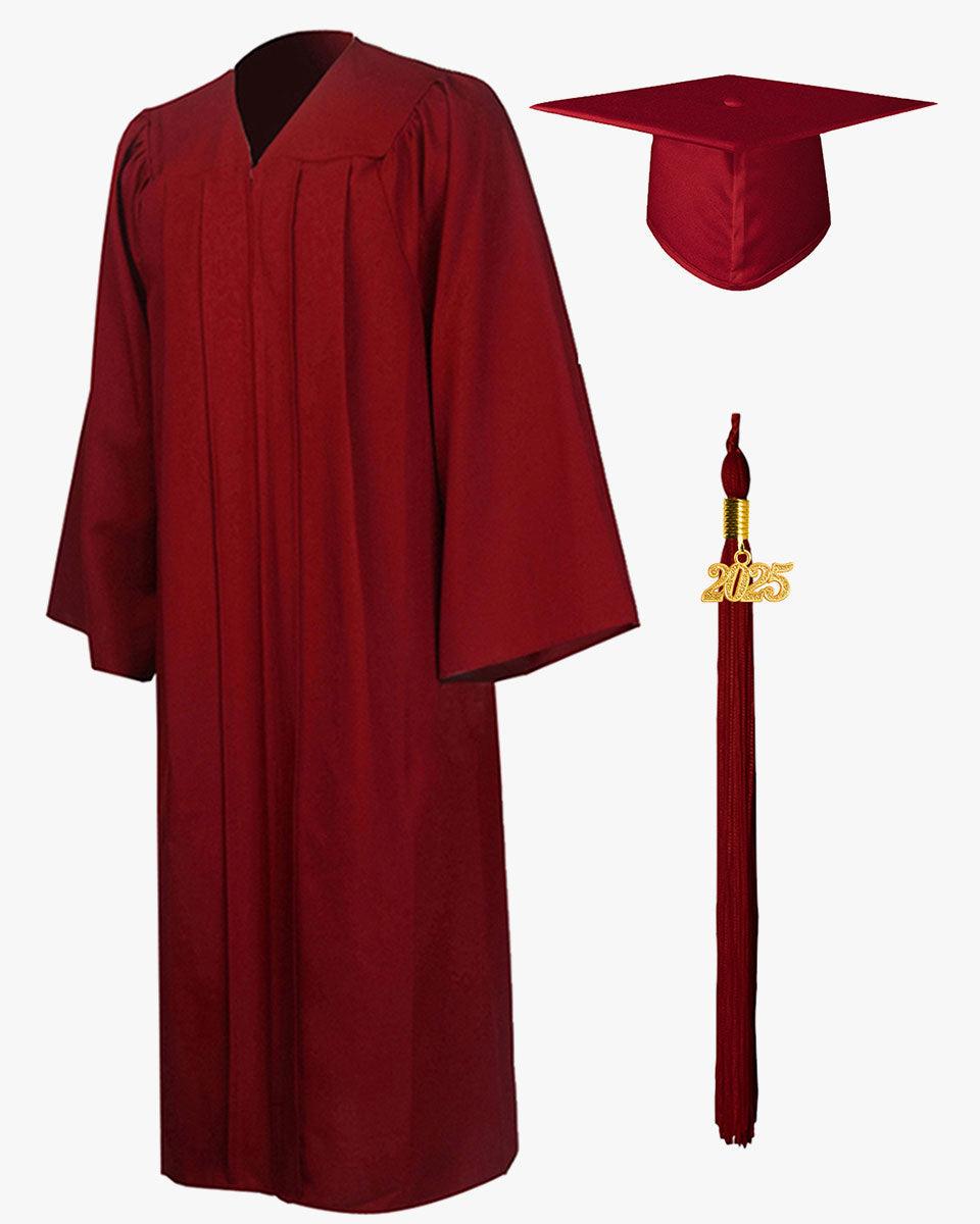Premium Matte Graduation Cap, Gown & Tassel Package - 12 Colors Available - Graduation Gown and Cap