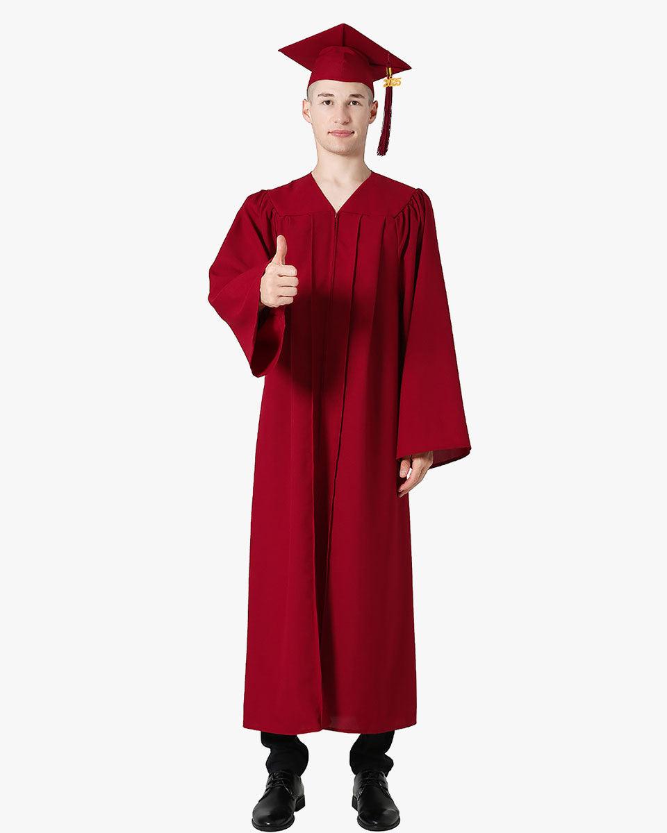 Premium Matte Graduation Cap, Gown & Tassel Package - 12 Colors Available - Graduation Gown and Cap