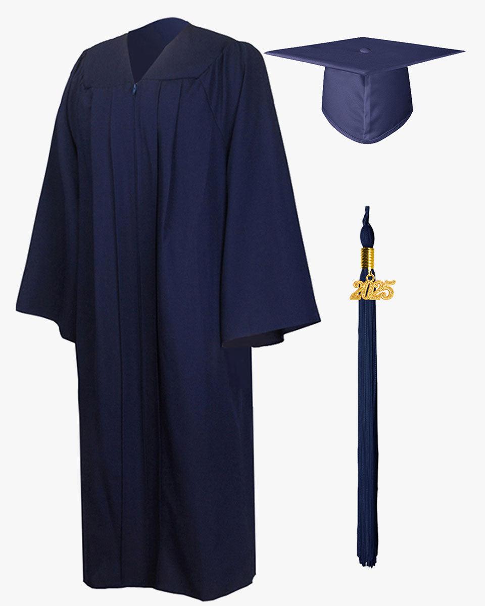 Premium Matte Graduation Cap, Gown & Tassel Package - 12 Colors Available - Graduation Gown and Cap