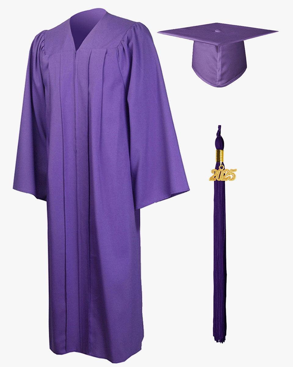 Premium Matte Graduation Cap, Gown & Tassel Package - 12 Colors Available - Graduation Gown and Cap
