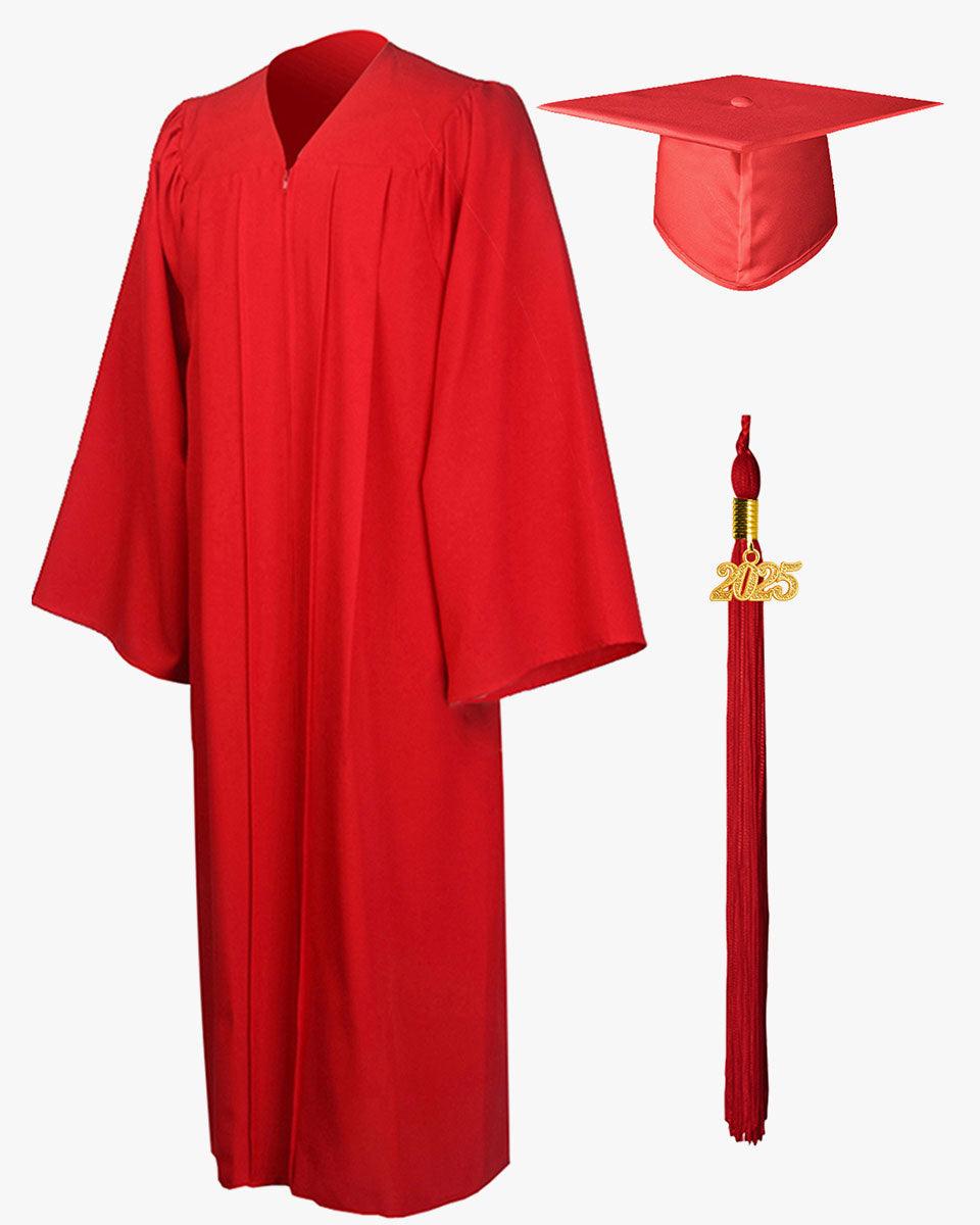 Premium Matte Graduation Cap, Gown & Tassel Package - 12 Colors Available - Graduation Gown and Cap