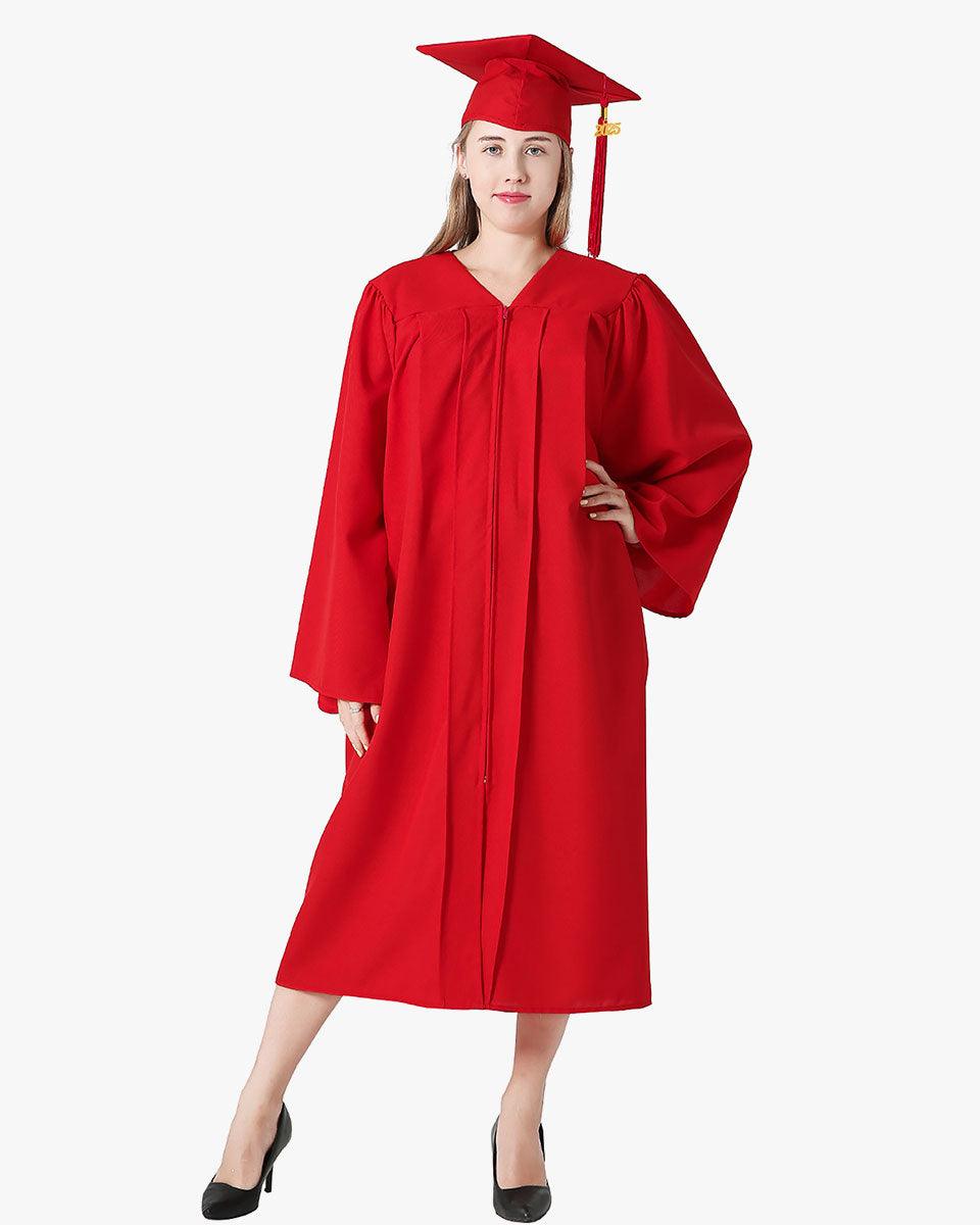Premium Matte Graduation Cap, Gown & Tassel Package - 12 Colors Available - Graduation Gown and Cap