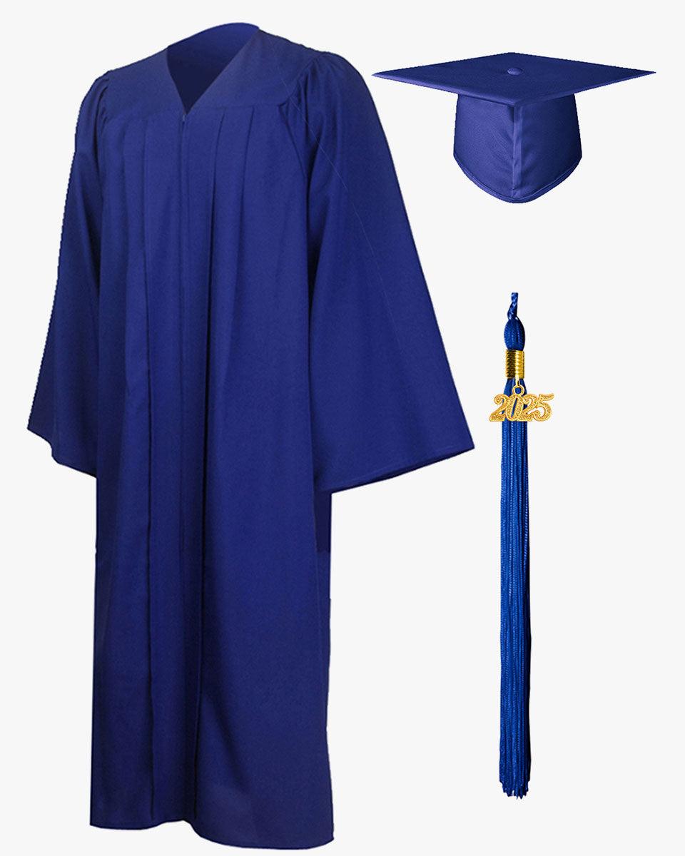 Premium Matte Graduation Cap, Gown & Tassel Package - 12 Colors Available - Graduation Gown and Cap