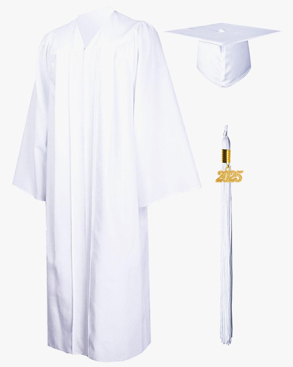 Premium Matte Graduation Cap, Gown & Tassel Package - 12 Colors Available - Graduation Gown and Cap