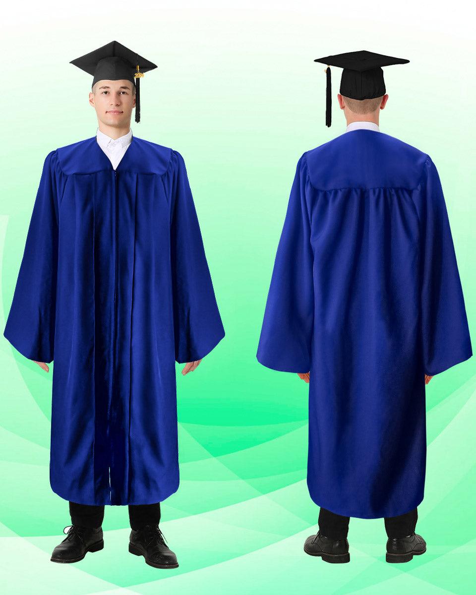 100% Recycled Material High School Graduation Cap and Gown with Pockets - 3 Colors Available - Graduation Gown and Cap