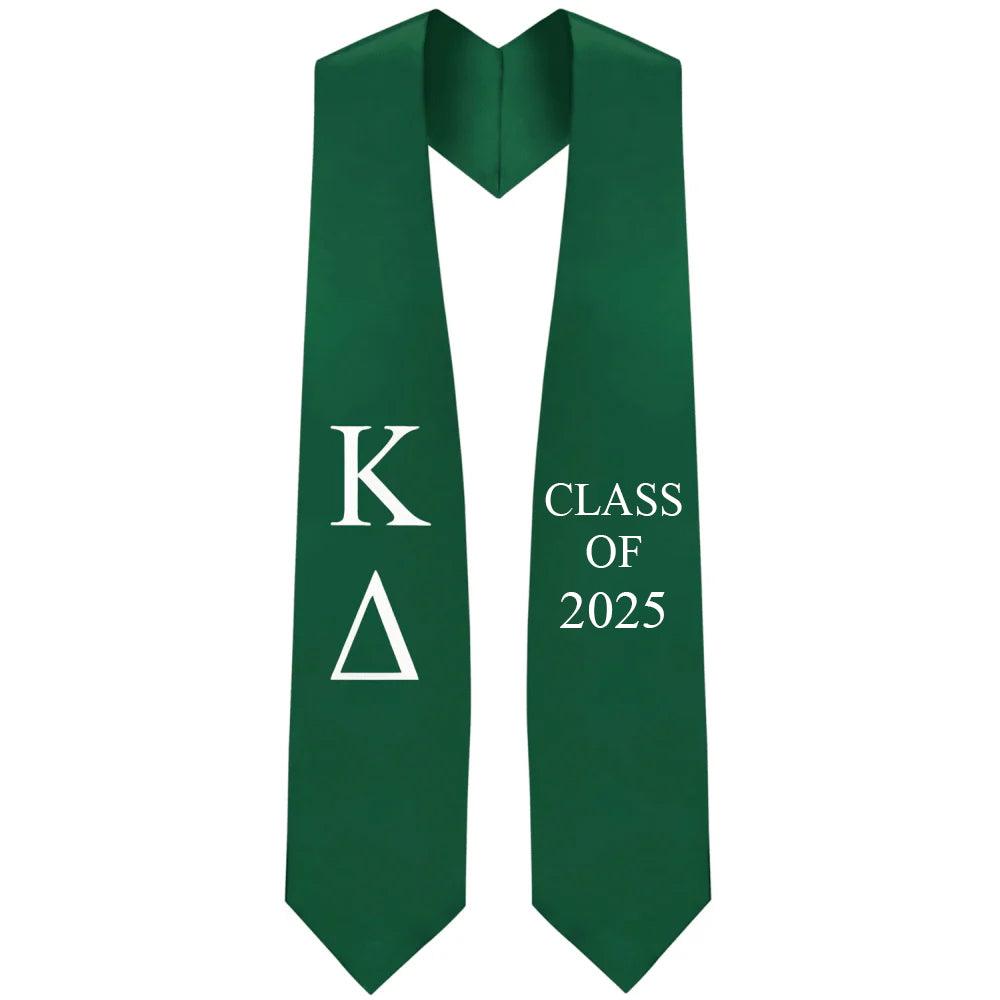 Kappa Delta Greek Lettered Stole w/ Year - Graduation Gown and Cap