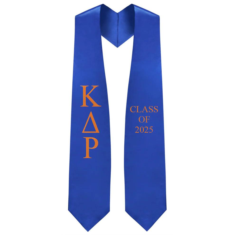 Kappa Delta Rho Lettered Stole w/ Year - Graduation Gown and Cap