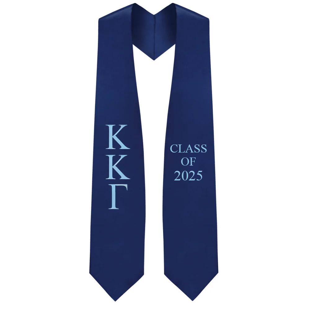 Kappa Kappa Gamma Lettered Stole W/ Year - Graduation Gown and Cap