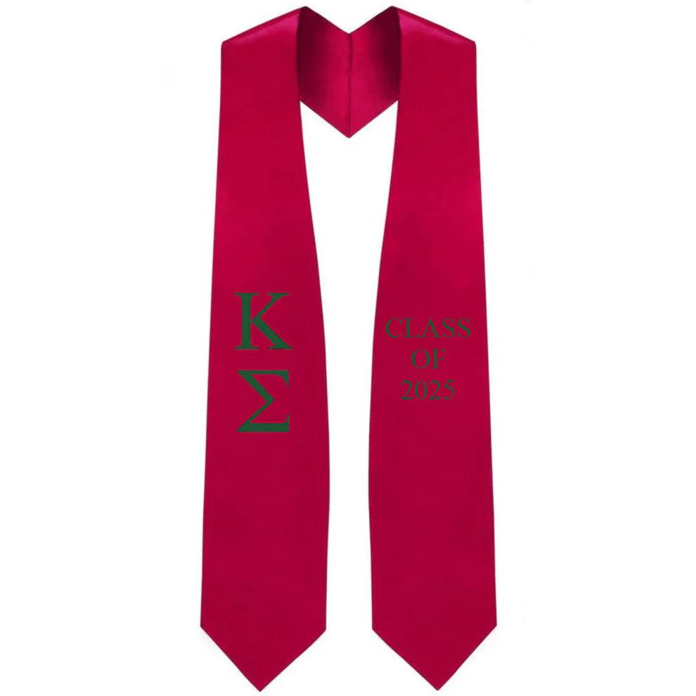 Kappa Sigma Lettered Stole w/ Year - Graduation Gown and Cap