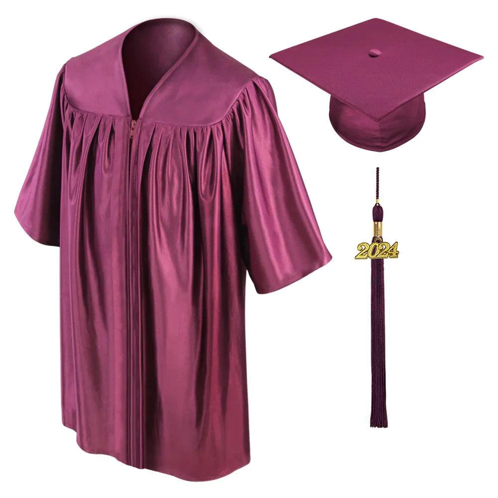 Shiny Maroon Kindergarten/Preschool Cap & Gown - Graduation Gown and Cap