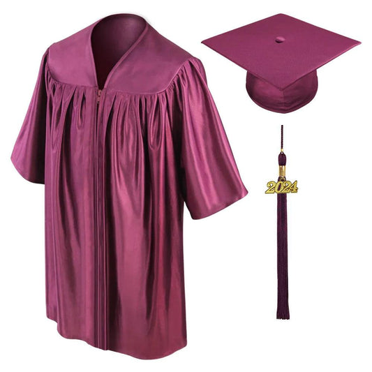 Shiny Maroon Kindergarten/Preschool Cap & Gown - Graduation Gown and Cap