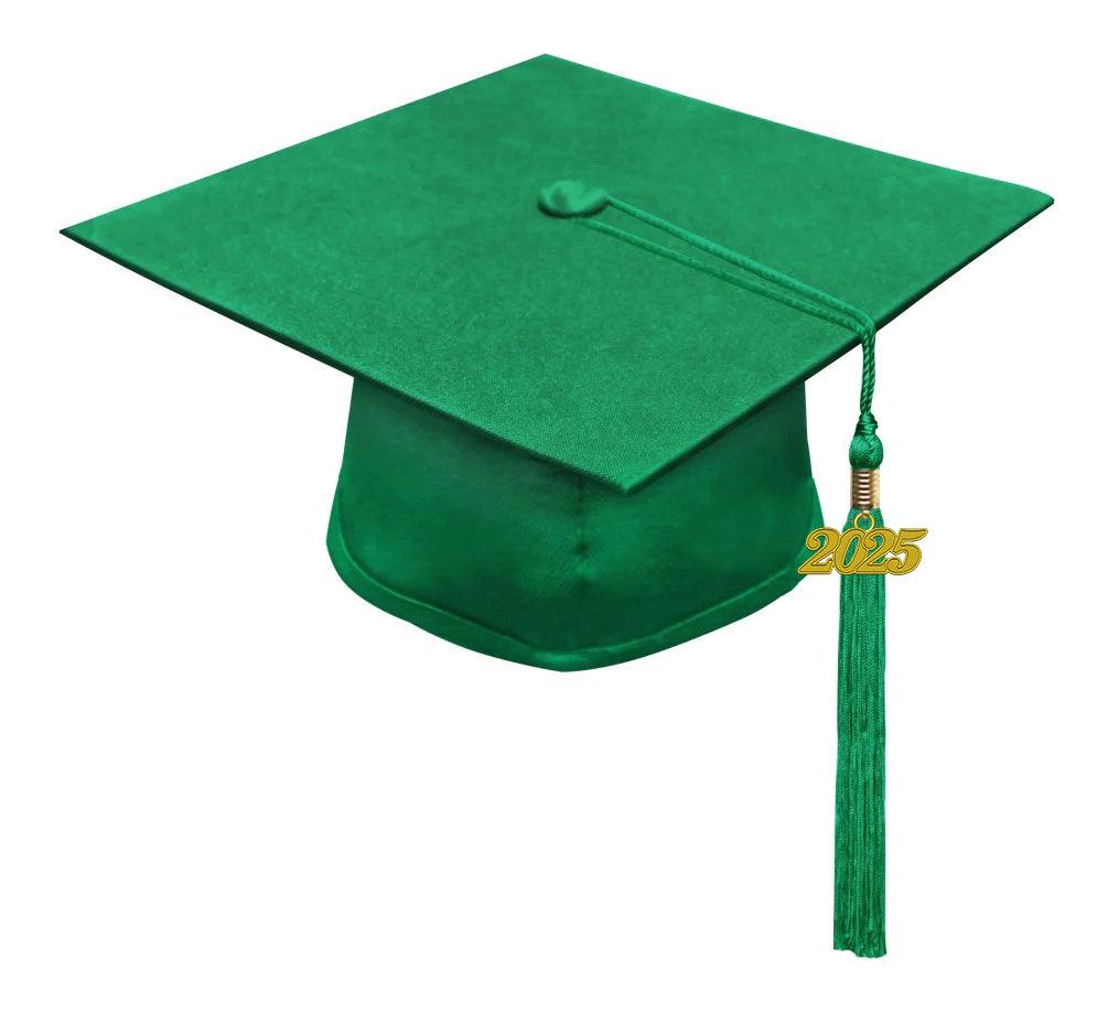 Matte Green Junior High/Middle School Cap & Tassel - Graduation Gown and Cap