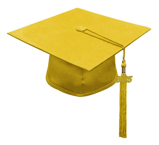 Matte Gold High School Cap & Tassel - Graduation Gown and Cap