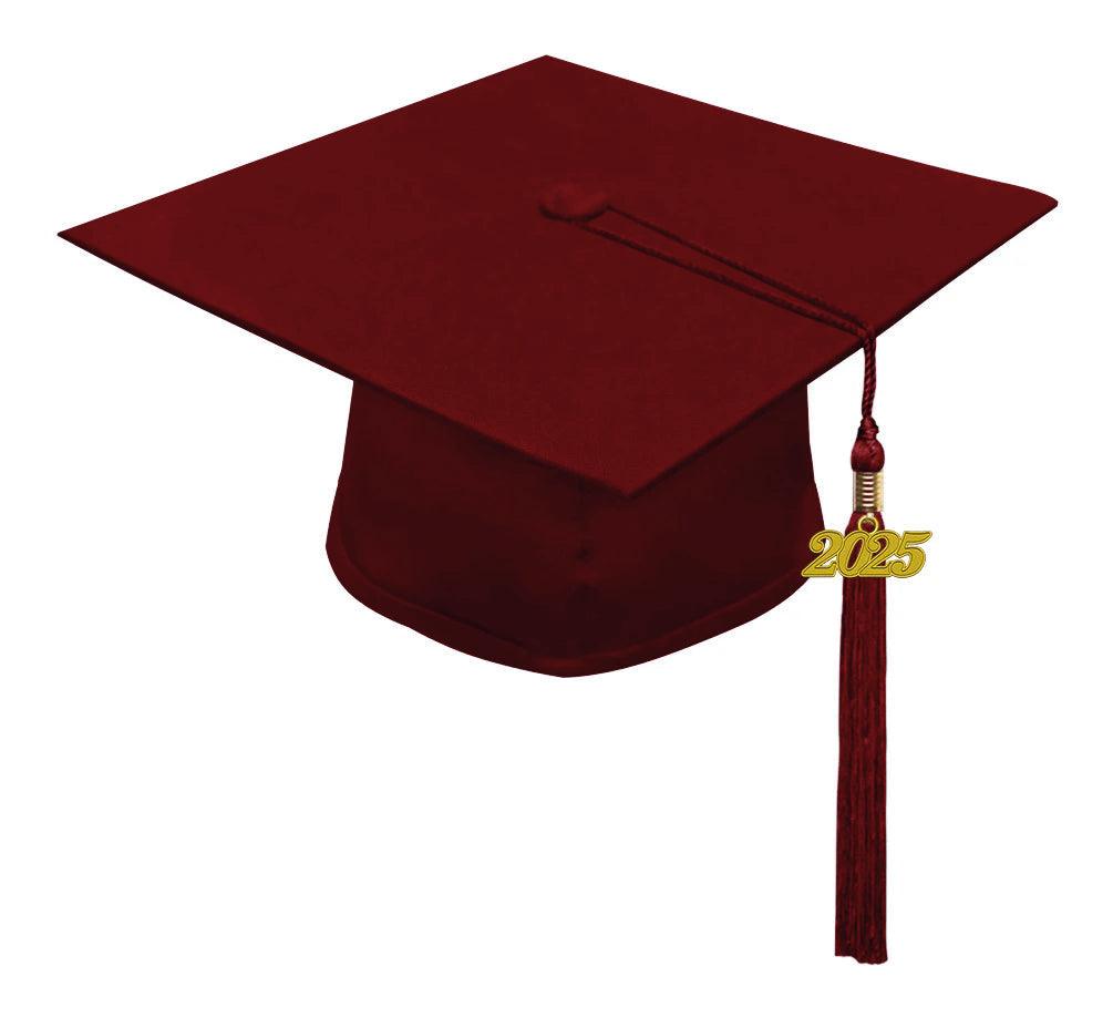Matte Burgundy Junior High/Middle School Cap & Gown - Graduation Gown and Cap