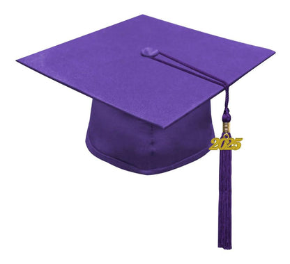 Matte Purple Junior High/Middle School Cap & Tassel - Graduation Gown and Cap