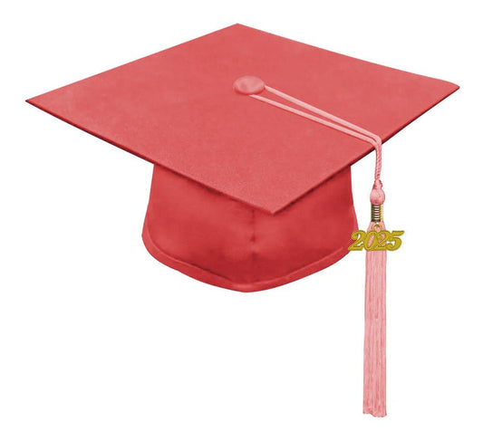 Matte Pink Kindergarten/Preschool Cap & Tassel - Graduation Gown and Cap