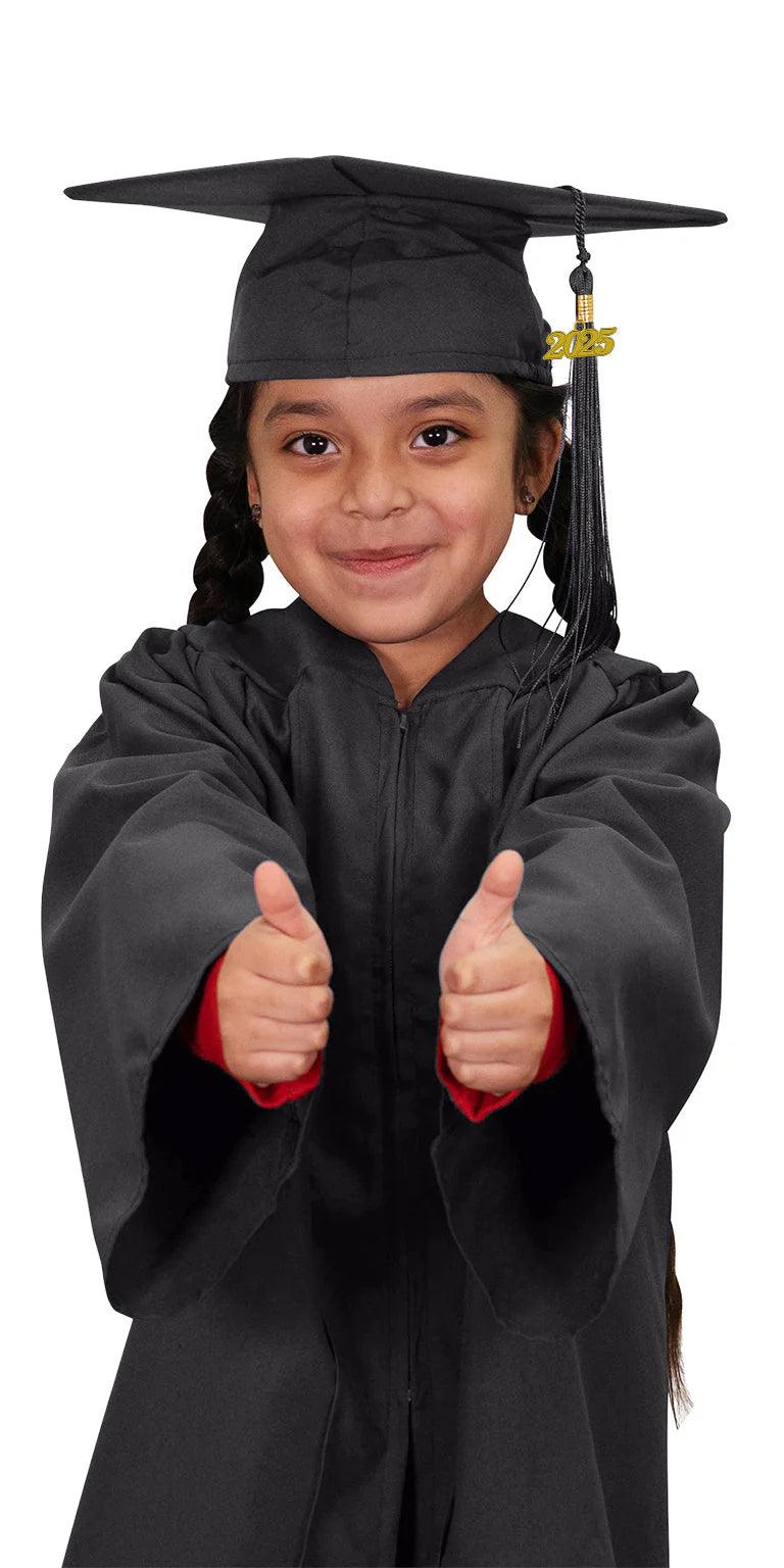 Matte Black Kindergarten/Preschool Cap & Gown - Graduation Gown and Cap