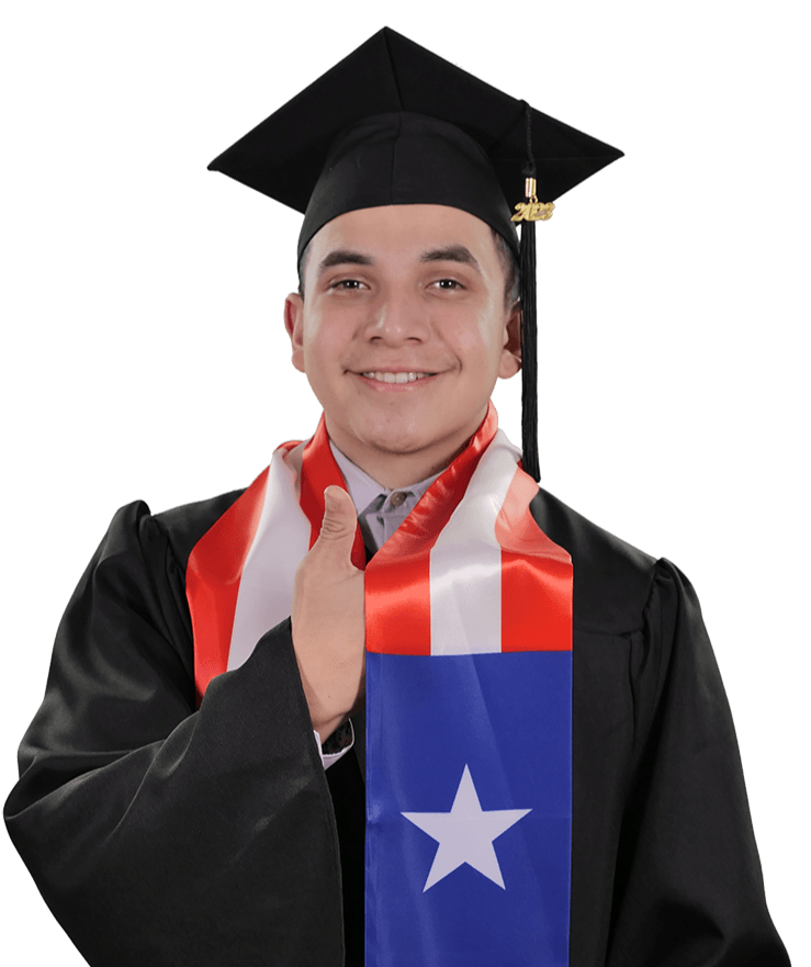 Puerto Rico Graduation Stole - Puerto Rico Flag Sash - Graduation Gown and Cap