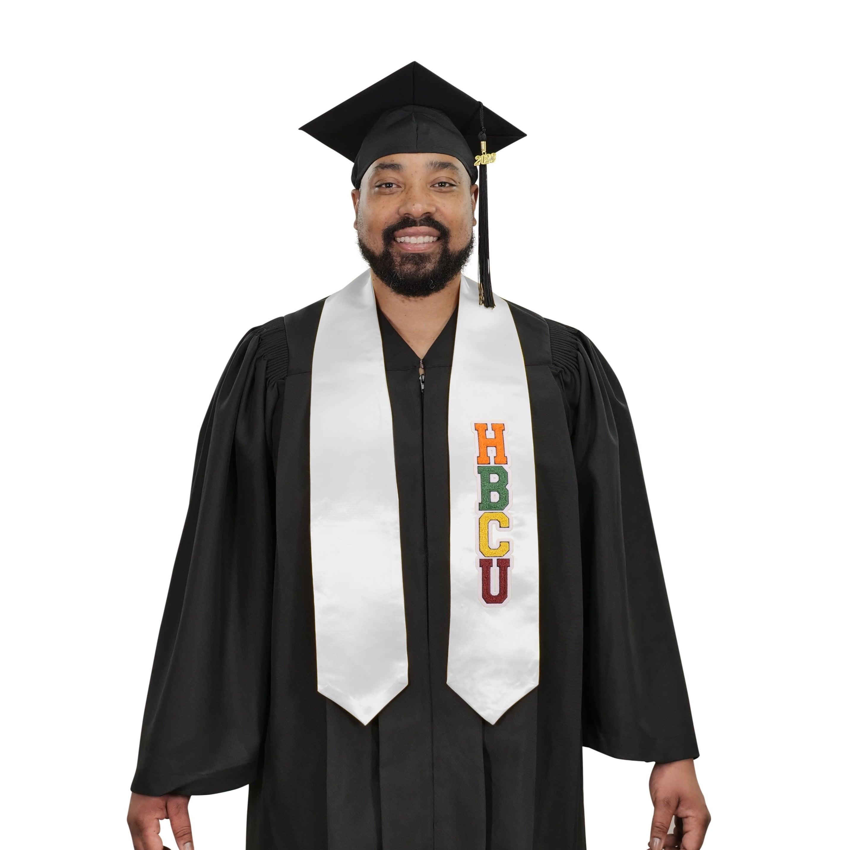 White HBCU Graduation Stoles - Graduation Gown and Cap