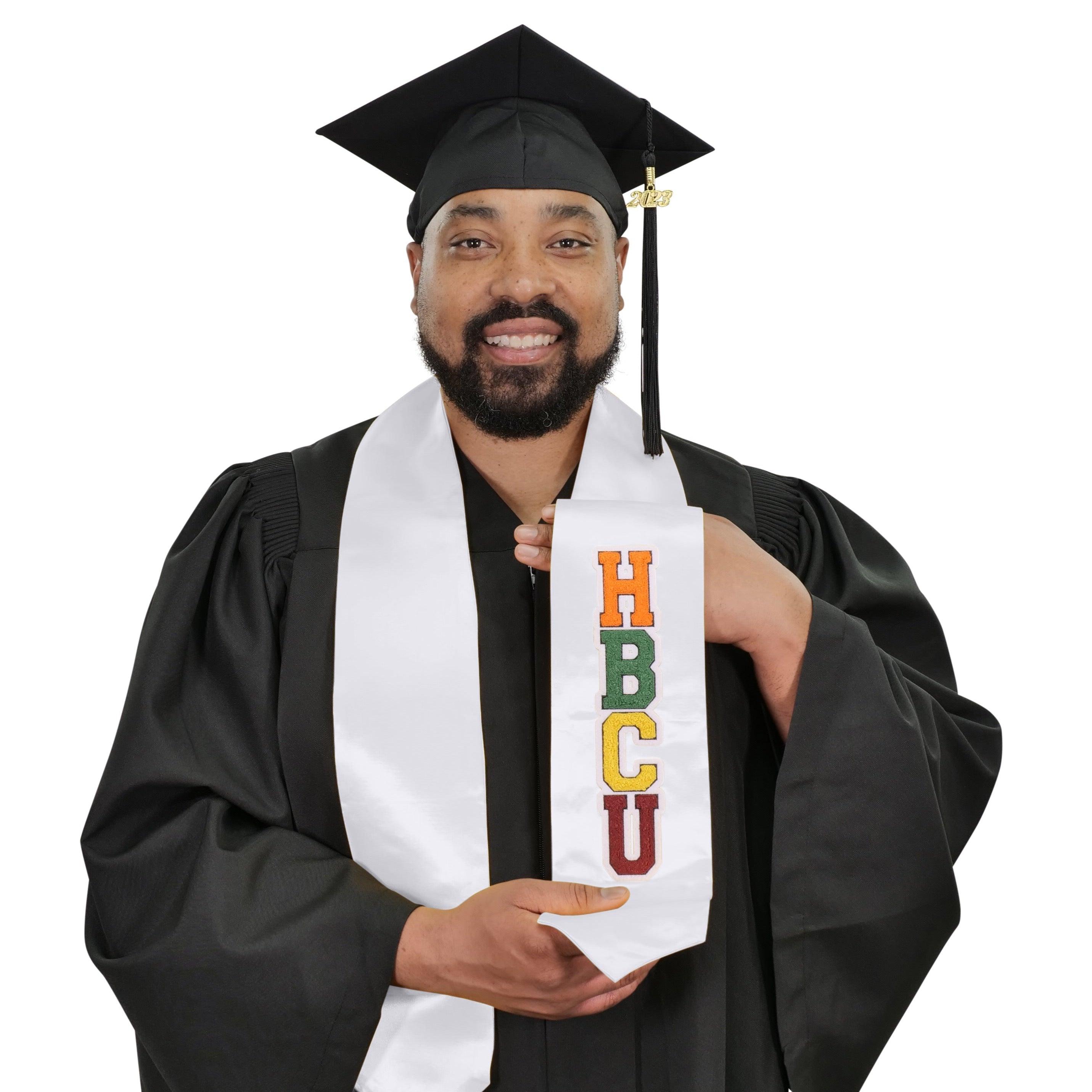 White HBCU Graduation Stoles - Graduation Gown and Cap