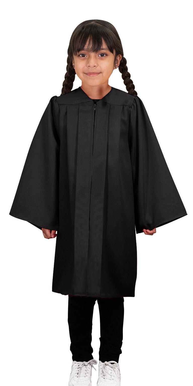 Matte Black Kindergarten/Preschool Gown - Graduation Gown and Cap