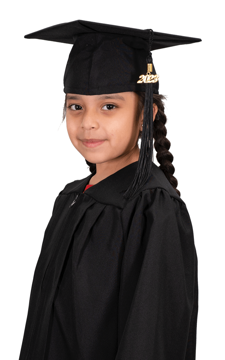 Matte Black Kindergarten/Preschool Cap & Gown - Graduation Gown and Cap