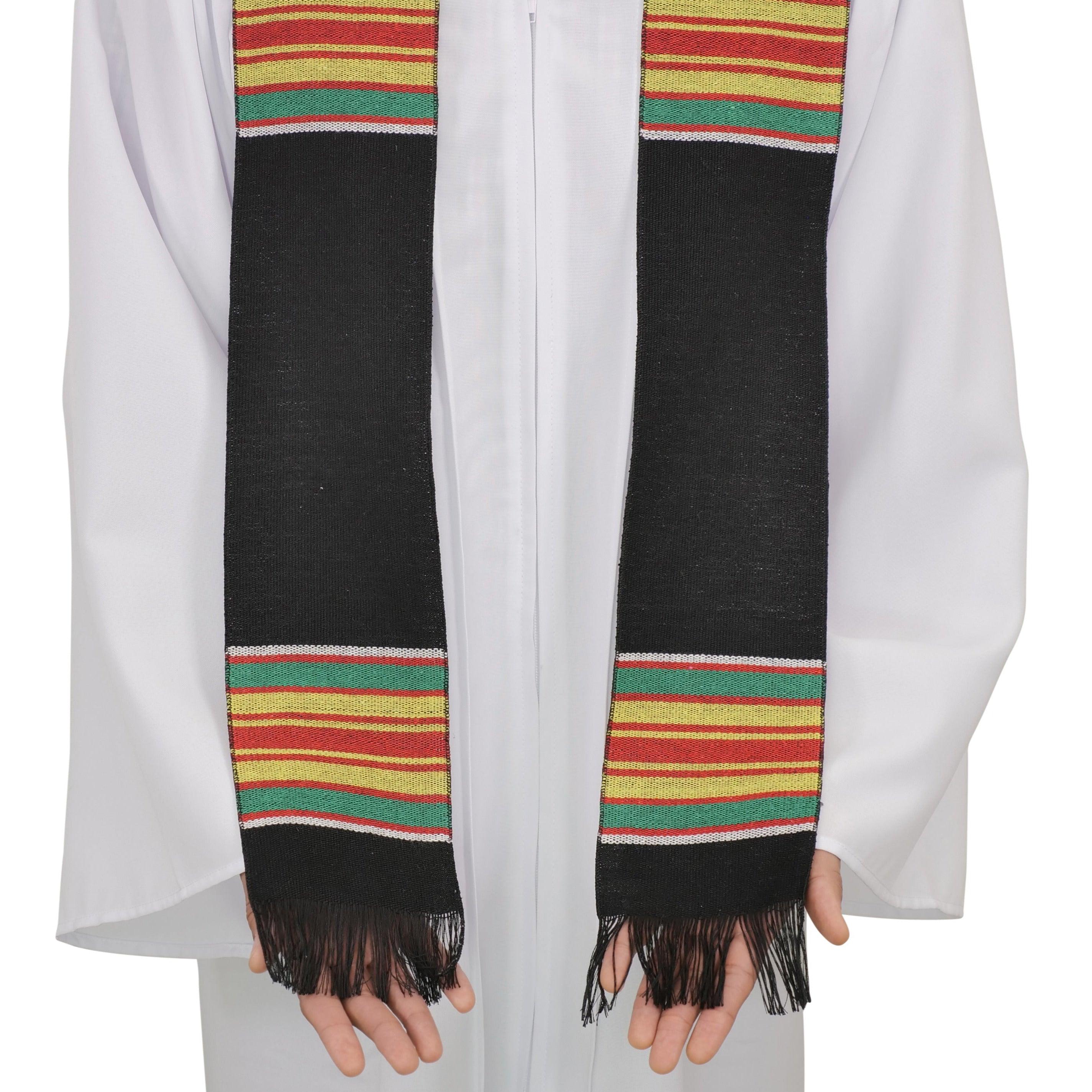 Ready to Customize Graduation Kente Stole, Handwoven Kente Sash Cloth - Graduation Gown and Cap