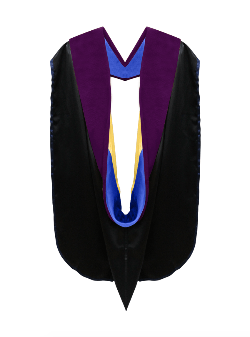 Doctor of Law Hood - Royal Blue & Gold - Graduation Gown and Cap