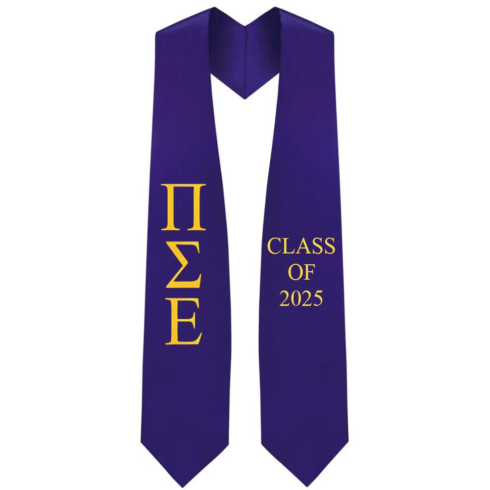 Pi Sigma Epsilon Lettered Stole W/ Year - Graduation Gown and Cap