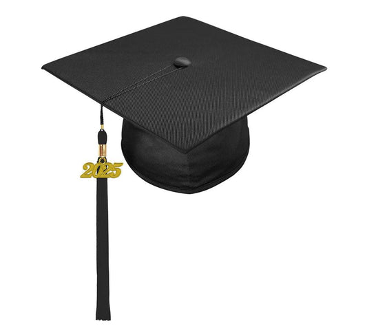 Shiny Black Elementary Cap & Tassel - Graduation Gown and Cap