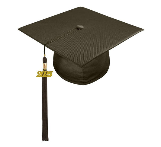 Shiny Brown Junior High/Middle School Cap & Tassel - Graduation Gown and Cap
