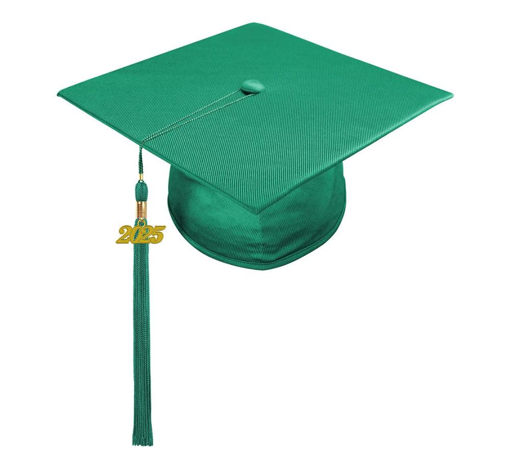 Shiny Emerald Green High School Cap & Tassel - Graduation Gown and Cap
