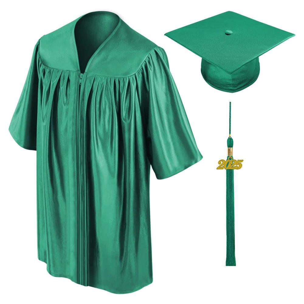 Shiny Emerald Green Kindergarten/Preschool Cap & Gown - Graduation Gown and Cap
