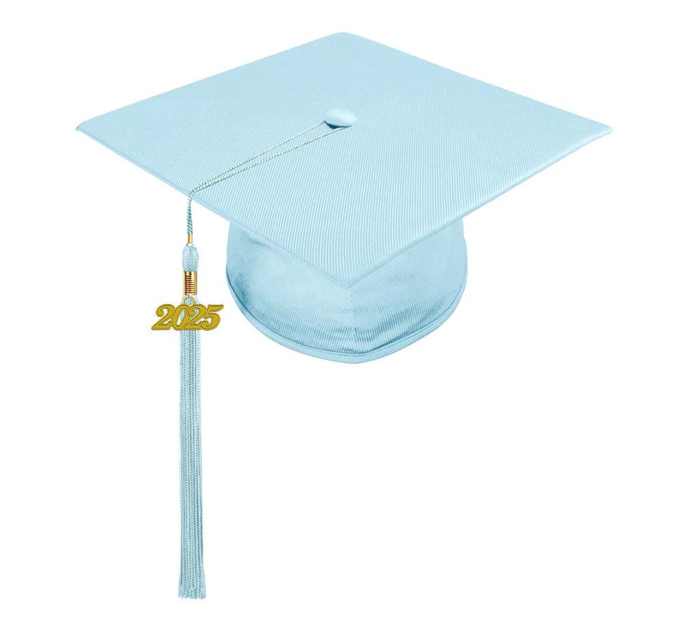 Shiny Light Blue High School Cap & Gown - Graduation Gown and Cap