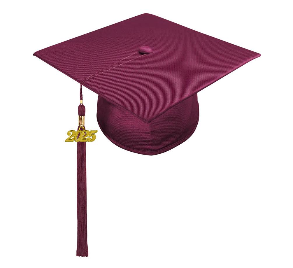 Shiny Maroon High School Cap & Gown - Graduation Gown and Cap