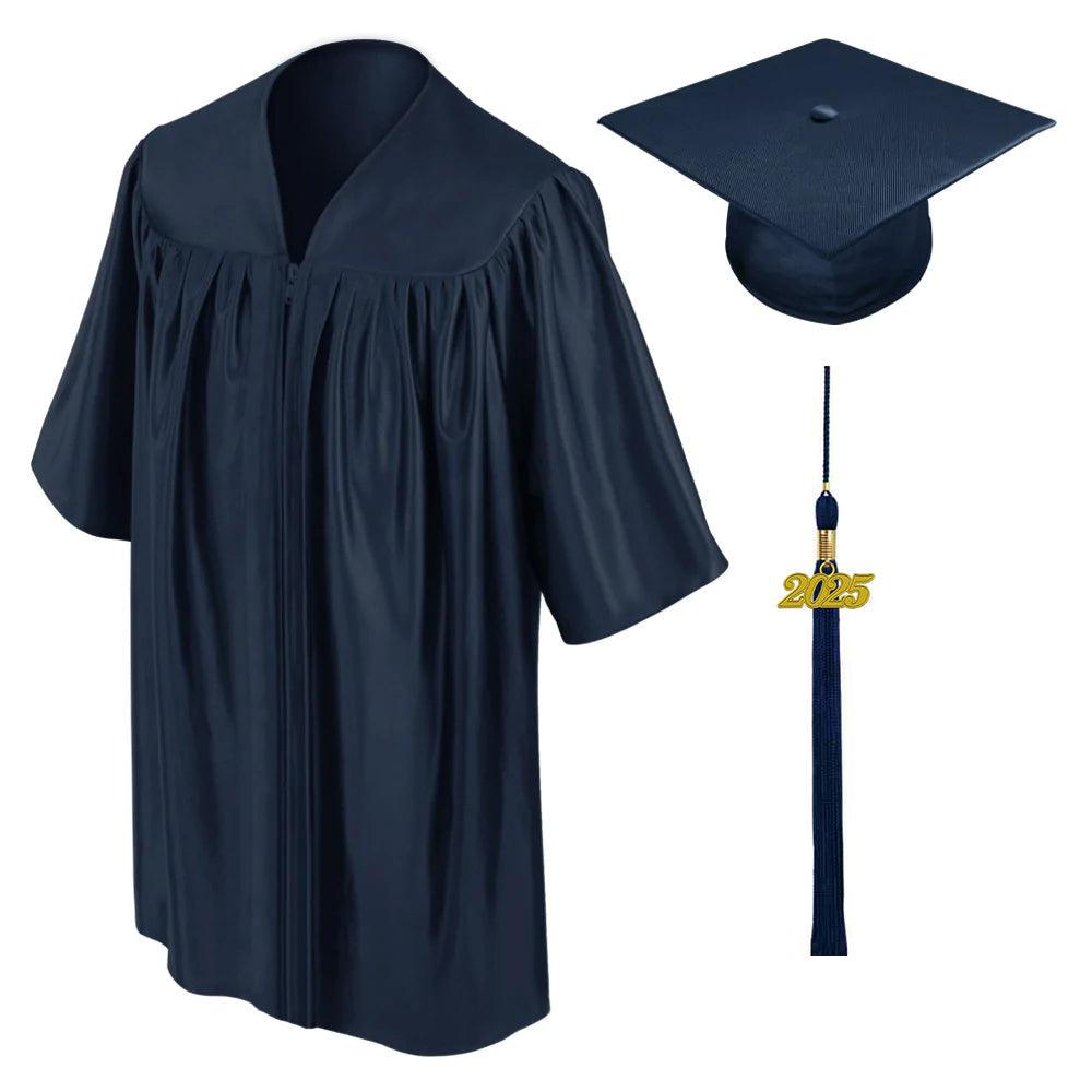 Shiny Navy Blue Kindergarten/Preschool Cap & Gown - Graduation Gown and Cap