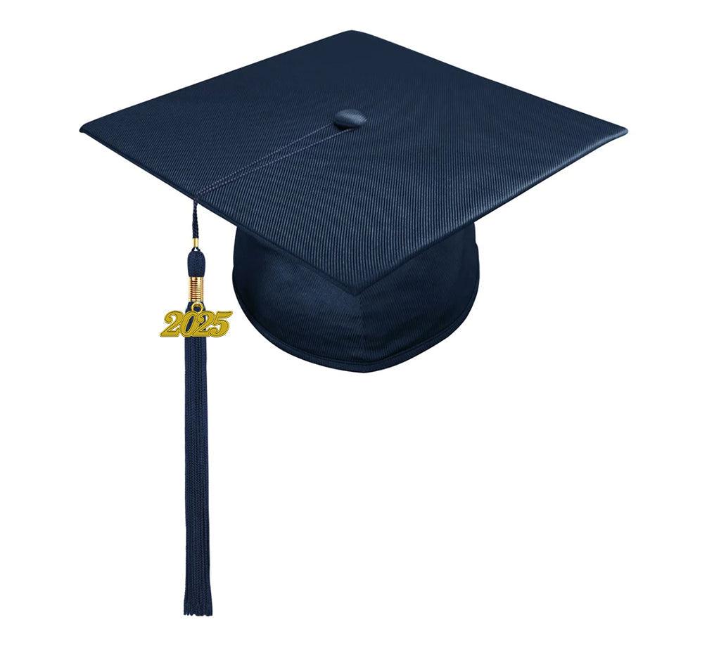Shiny Navy Blue Junior High/Middle School Cap & Gown - Graduation Gown and Cap