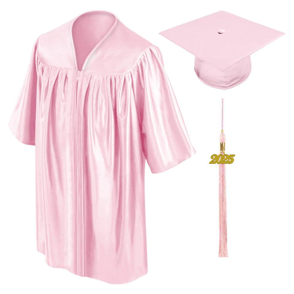 Shiny Pink Kindergarten/Preschool Cap & Gown - Graduation Gown and Cap