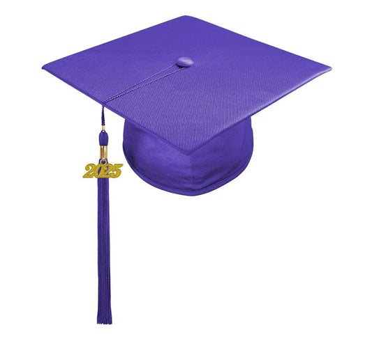 Shiny Purple High School Cap & Tassel - Graduation Gown and Cap