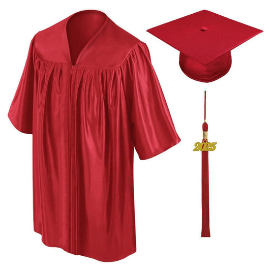 Shiny Red Kindergarten/Preschool Cap & Gown - Graduation Gown and Cap