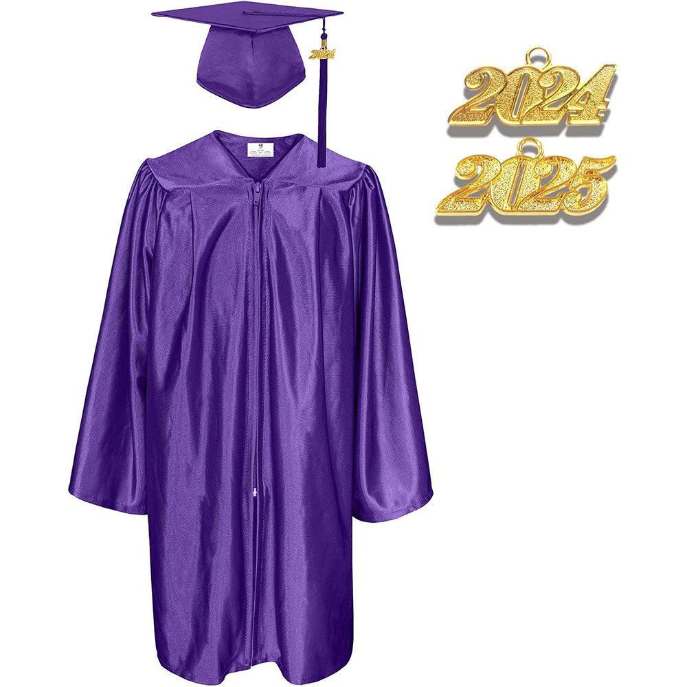 12 Colors Shiny Kindergarten/Preschool Graduation Cap and Gown - Graduation Gown and Cap