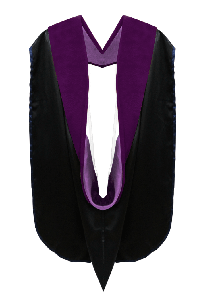 Doctor of Law Hood - Purple & White - Graduation Gown and Cap