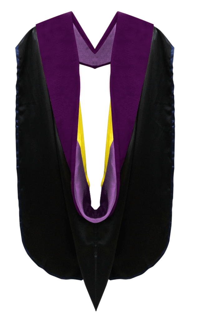 Doctor of Law Hood - Purple & Gold - Graduation Gown and Cap