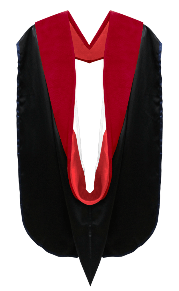 Doctor of Theology Hood - Scarlet & White - Graduation Gown and Cap