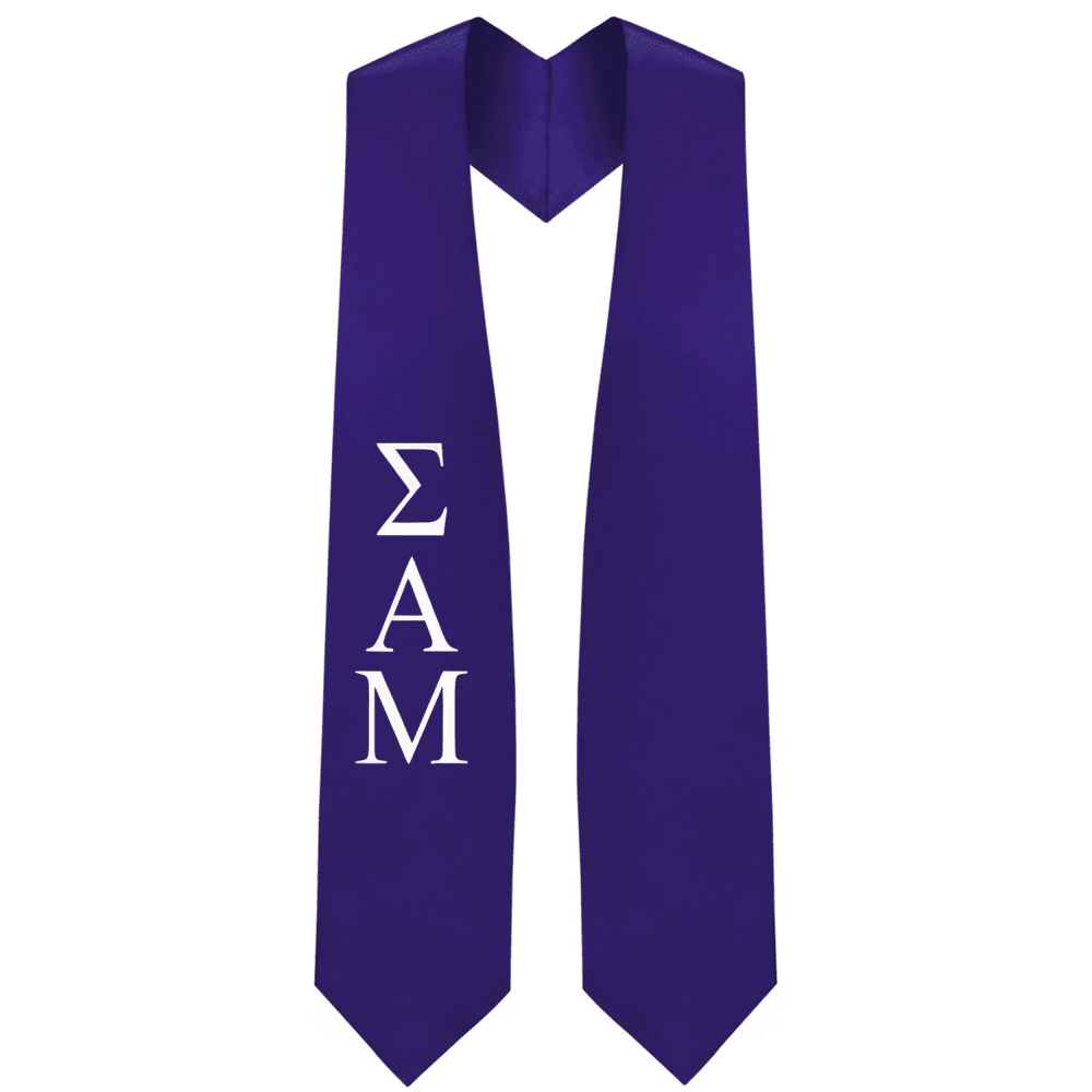 Sigma Alpha Mu Greek Lettered Stole - Graduation Gown and Cap