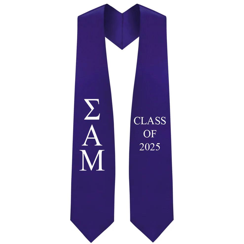 Sigma Alpha Mu Lettered Stole W/ Year - Graduation Gown and Cap