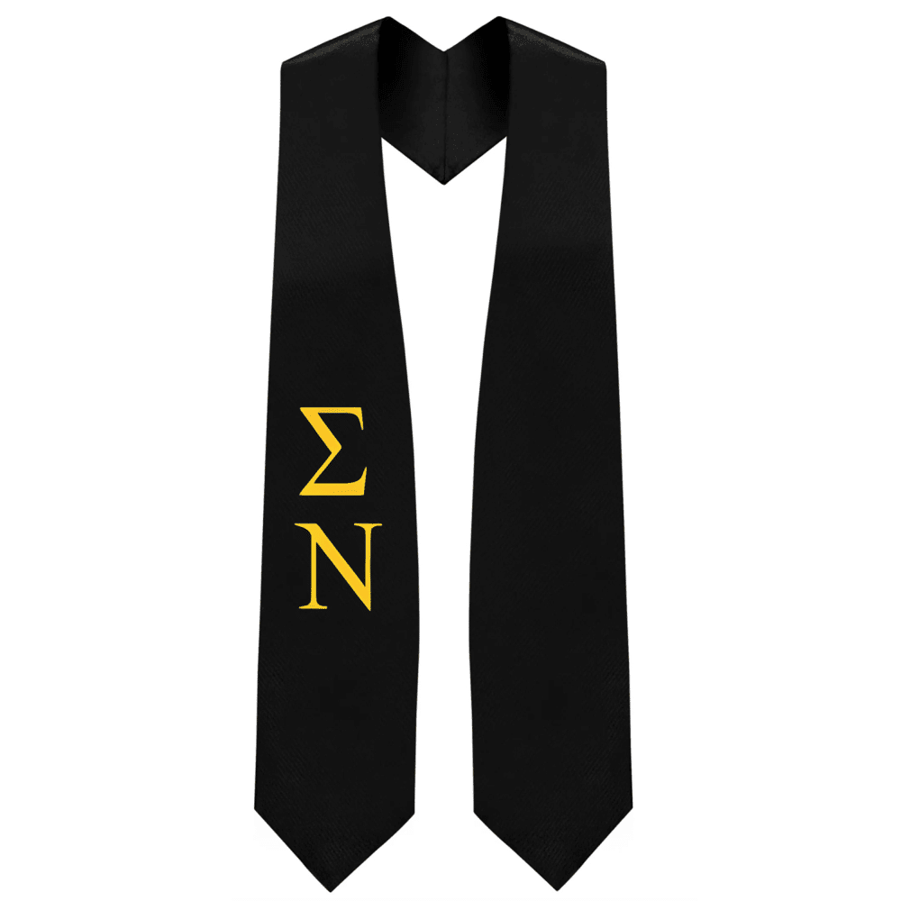 Sigma Nu Greek Lettered Stole - Graduation Gown and Cap