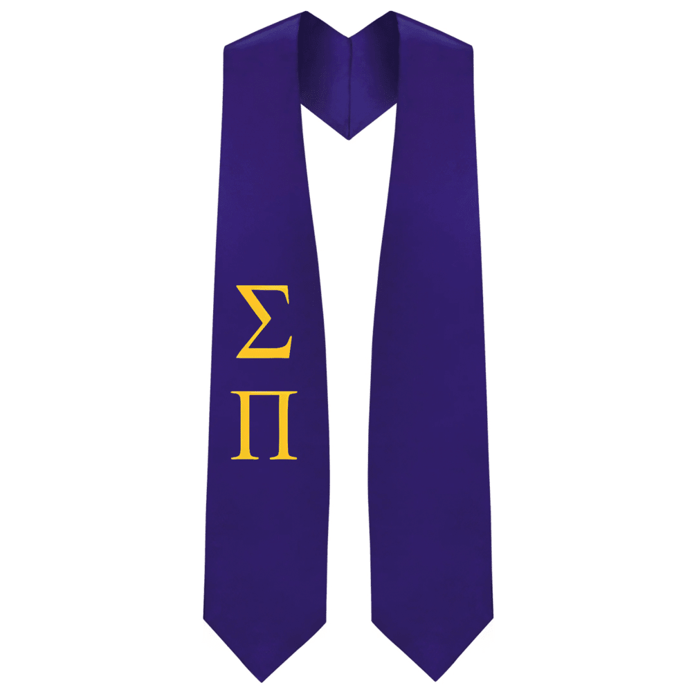 Sigma Pi Greek Lettered Stole - Graduation Gown and Cap